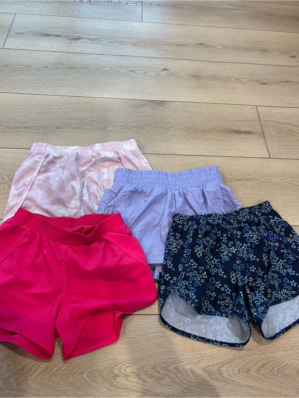 all in motion Girls' Active Shorts - Hot Pink, Lilac, Pale Pink & Navy Floral